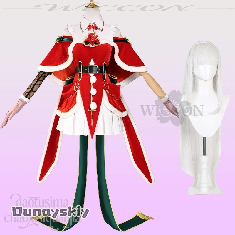 

A Cos@Emiria Cosplay Re Anime Zero 2025 Christmas Event Party Costume Red Kawaii Mini Dress Shawl Green Long Train Lovely Lolita