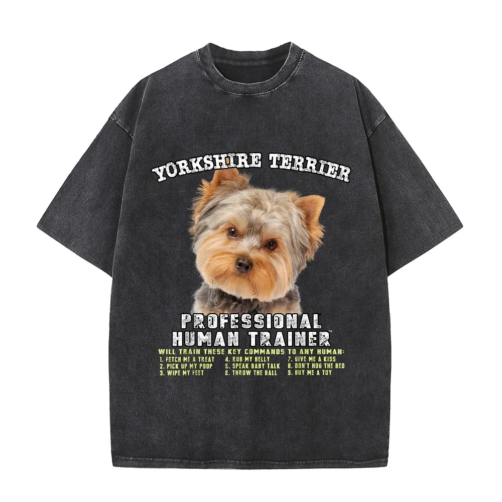 Yorkshire Terrier Yorkie Dog Professional Human Trainer T-Shirt T Shirt Masculinas 키티 Luxury Brands Everyday Cotton Pet Owner