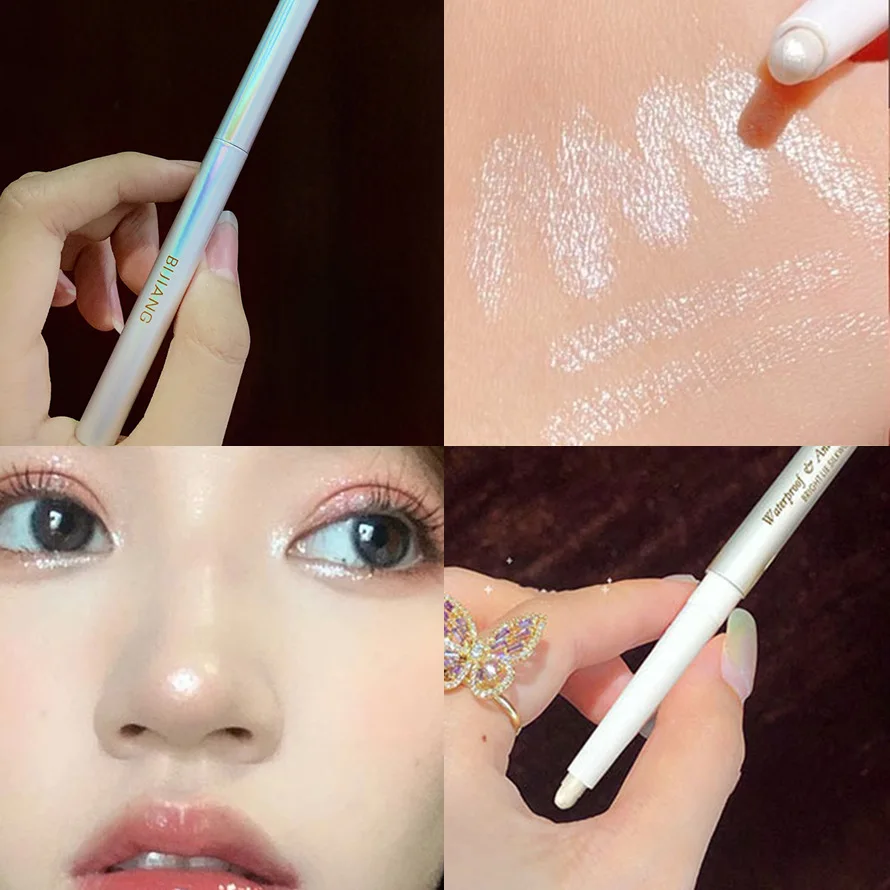 Lying silkworm pen pearlescent white dual-use high-gloss waterproof not easy to smudge eye shadow pen eye makeup beginners