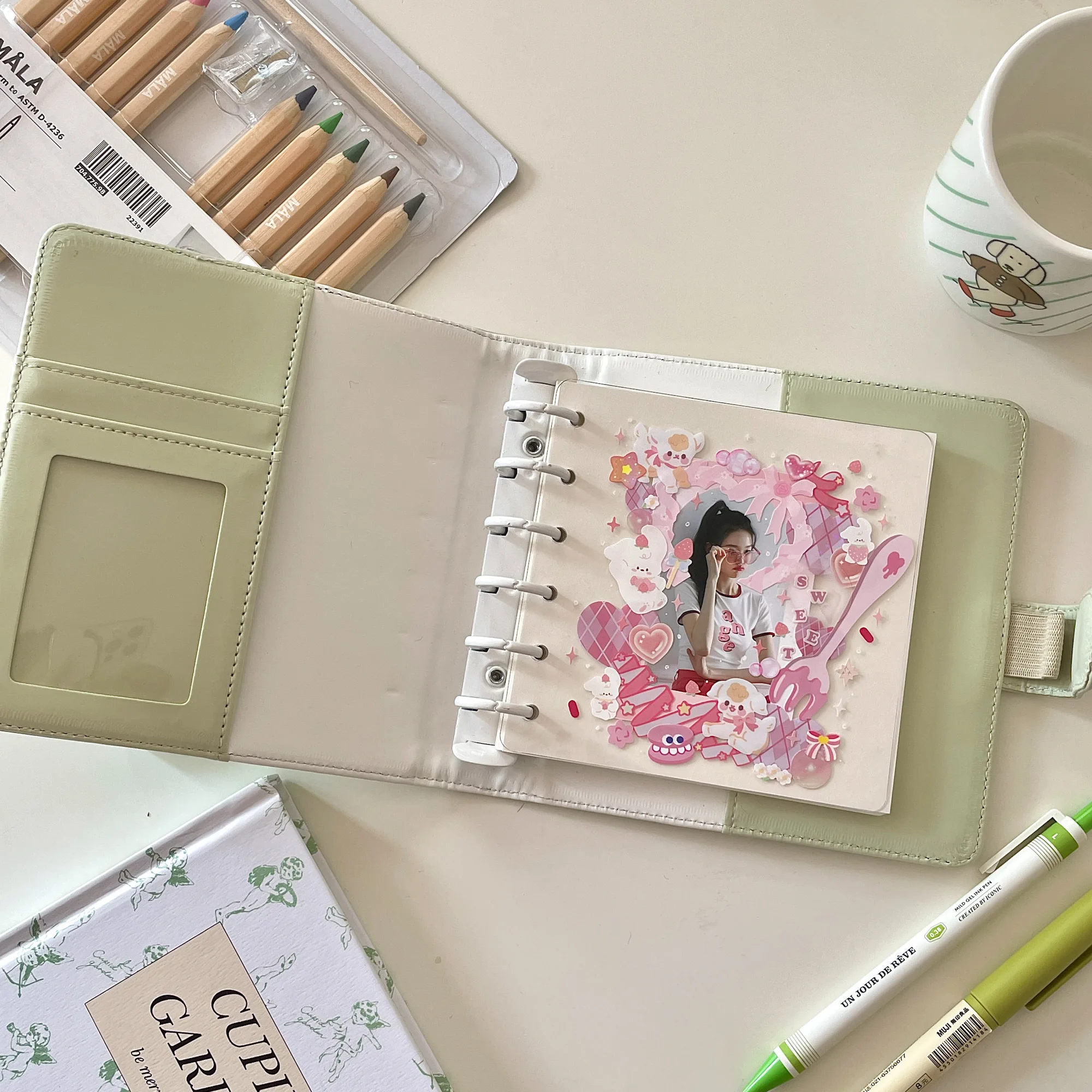 Sharkbang Makronen A7 Platz PU Bindemittel Tagebuch Notebook Zeitschriften Agenda Planer DIY Idol Kpop Sammeln Buch Geschenk Set Schreibwaren – Detail 22