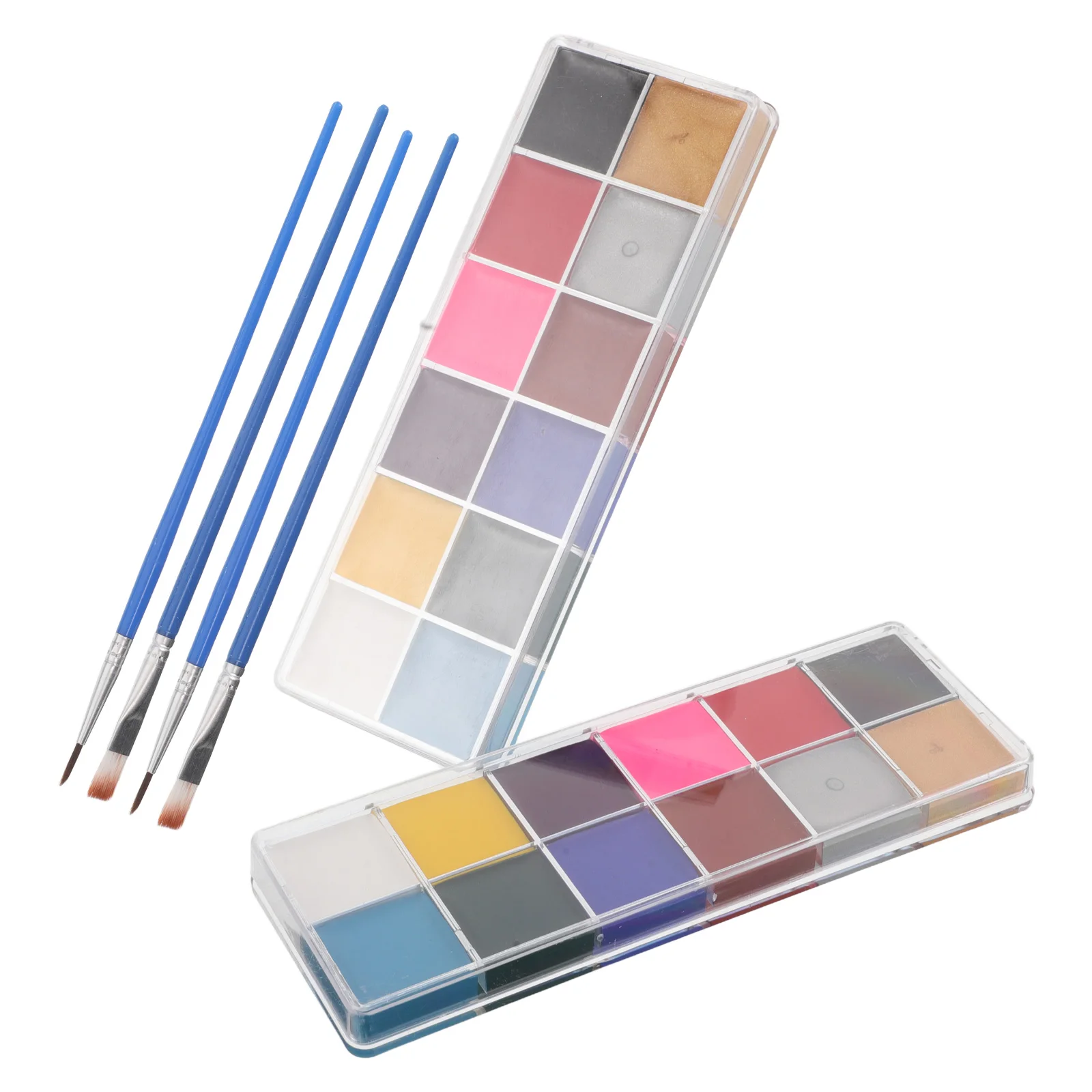 สีเพ้นท์ตัว 2 กล่อง สำหรับแต่งหน้าตัวตลก ผู้หญิง ผู้ใหญ่ สำหรับเพ้นท์หน้า สีสำหรับผิว คอสเพลย์