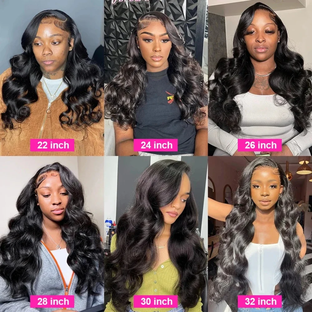 38 Inch 13x4 Body Wave Lace Front Human Hair Wigs Brazilian Water Wave 13x6 HD Transparen Lace Frontal Human Hair Wig For Women