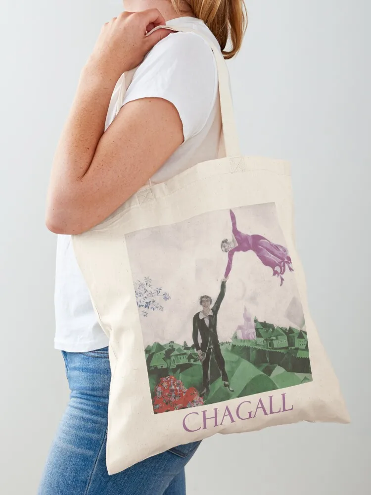 Walk (1915) by Marc Chagall Tote Bag large size bags bags for women Handbags