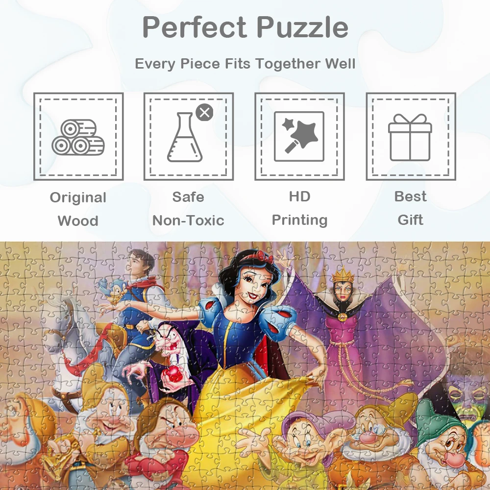 Branca de neve quebra-cabeças os sete anões jogos e quebra-cabeças nuvens castelo celestial dos desenhos animados aprendizagem educação jogos montessori