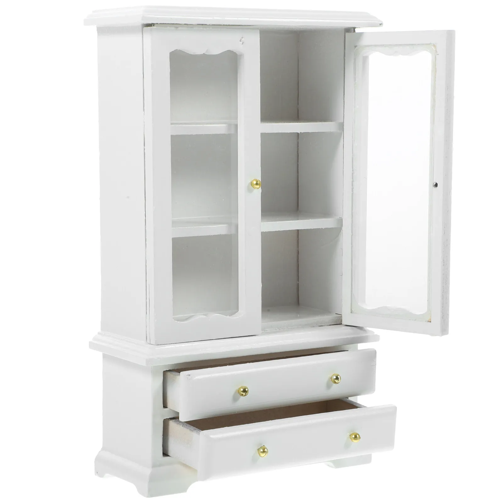 

1:12 Miniature Bookshelf Wooden Construction Sturdy Display Shelf for Mini House Room Box Decorative Use 1/12 Scale Accessories