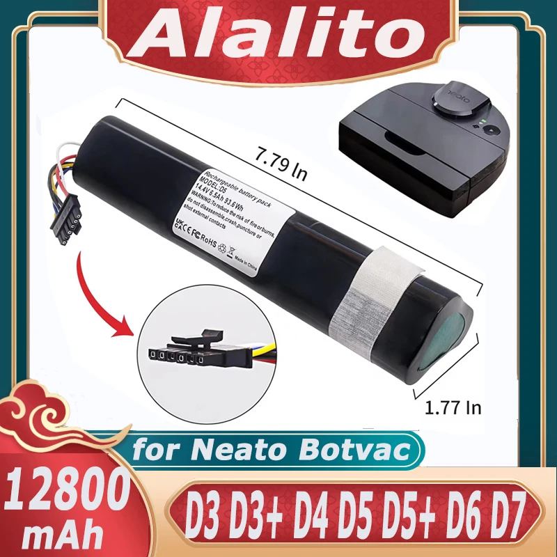 New Replacement Battery 14.4V 12800mAh for Neato Botvac D3 D3+ D4 D5 D5+ D6 D7 D301 D303 D502 D503 D701 205-0011 Sweeping Robot