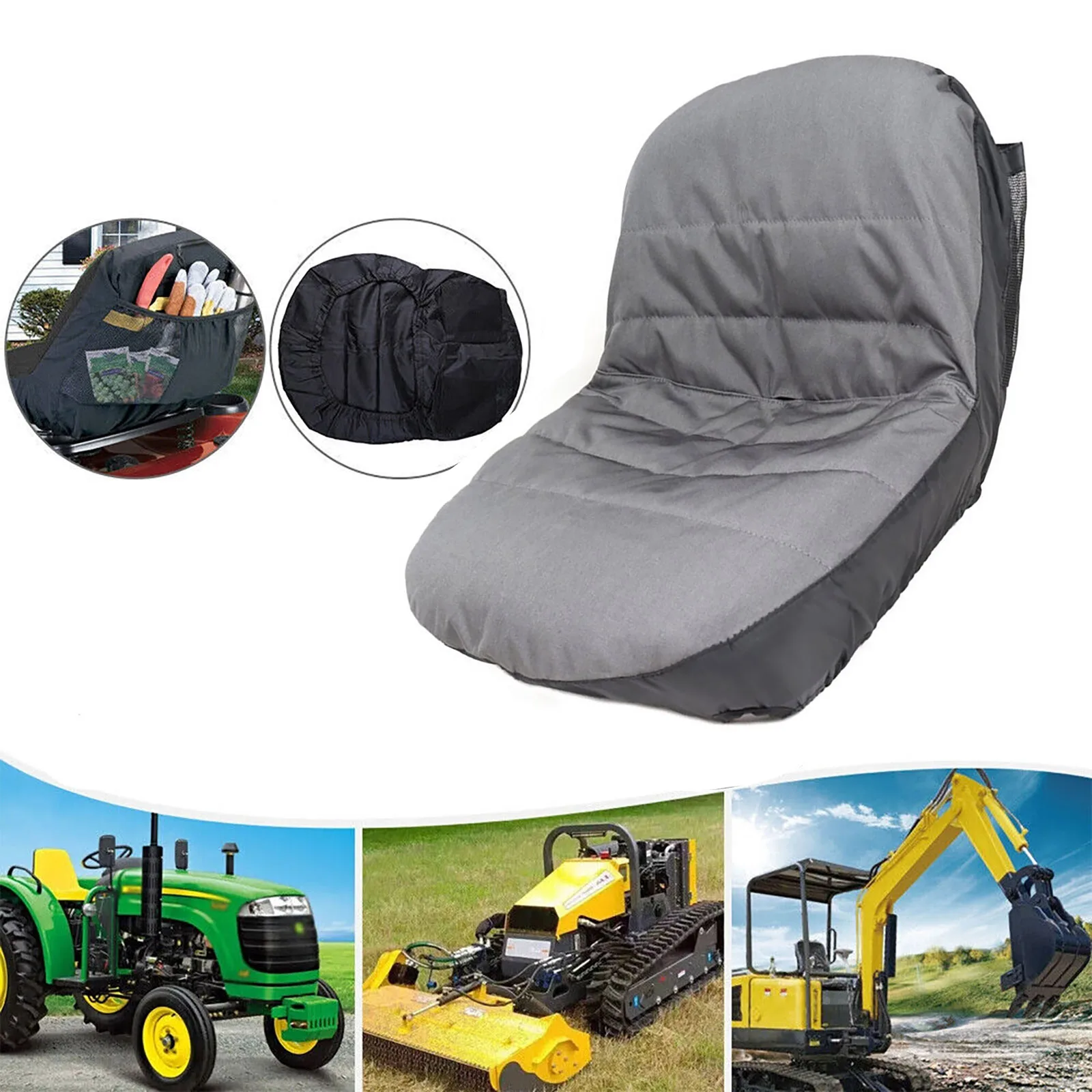 Riding Lawn Mower Seat Cover Durable 600D Polyester Oxford Tractor Seat Case Cover For Husqvarna Lawn Mower Tractors Accessories