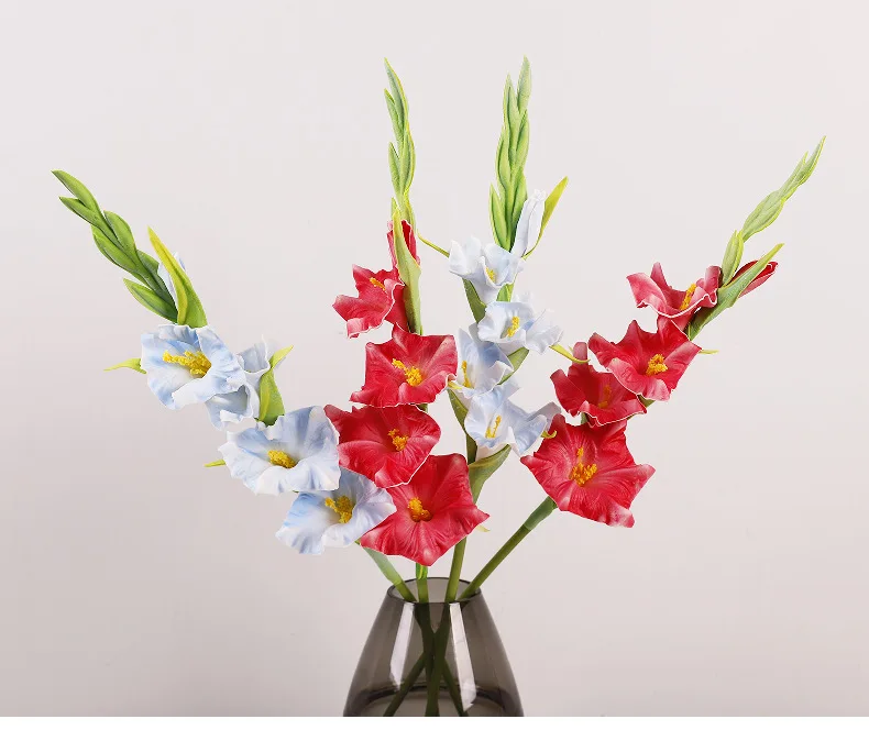 

Gladiolus artificial flowers branch bouquet flower arrangement DIY wedding party home decoration prop simulation plants flowers