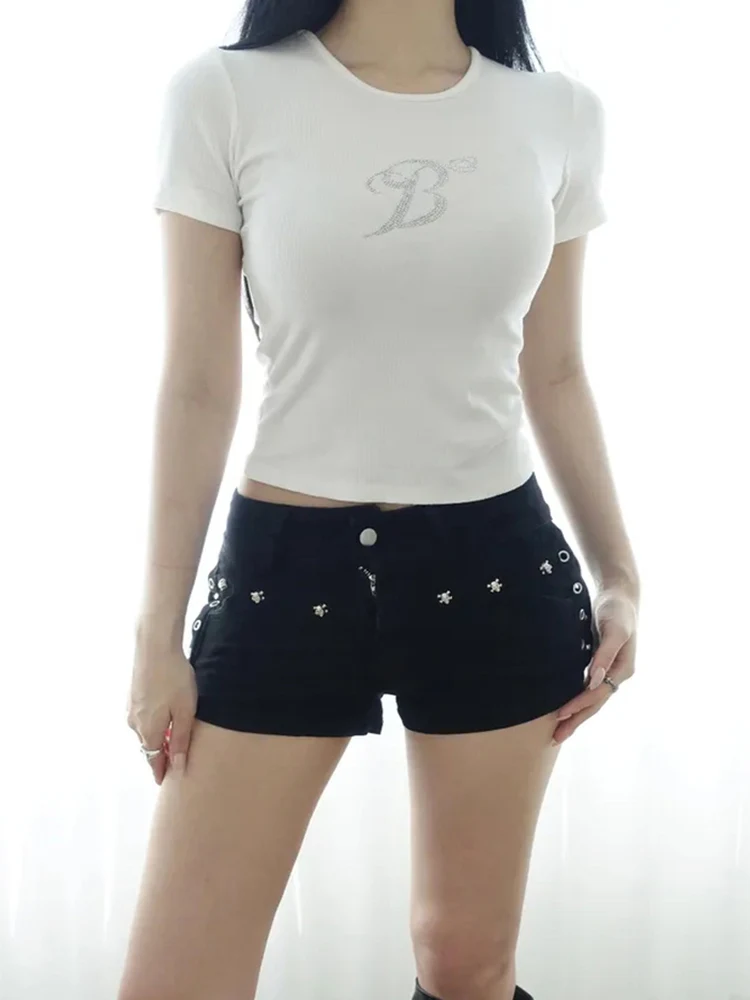 

Женские джинсовые шорты с низкой талией, летние, облегающие, эластичные, для ночного клуба, сексуальные, модные, соблазнительные, джинсовые шорты-хотпанты