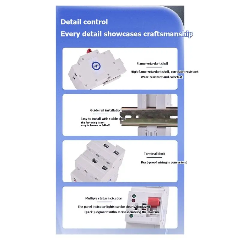 ABKS-Din Rail 2P ATS Electric Switch Manual Transfer Switch 230V Coil PC Type Switch City Power To Generator 63A