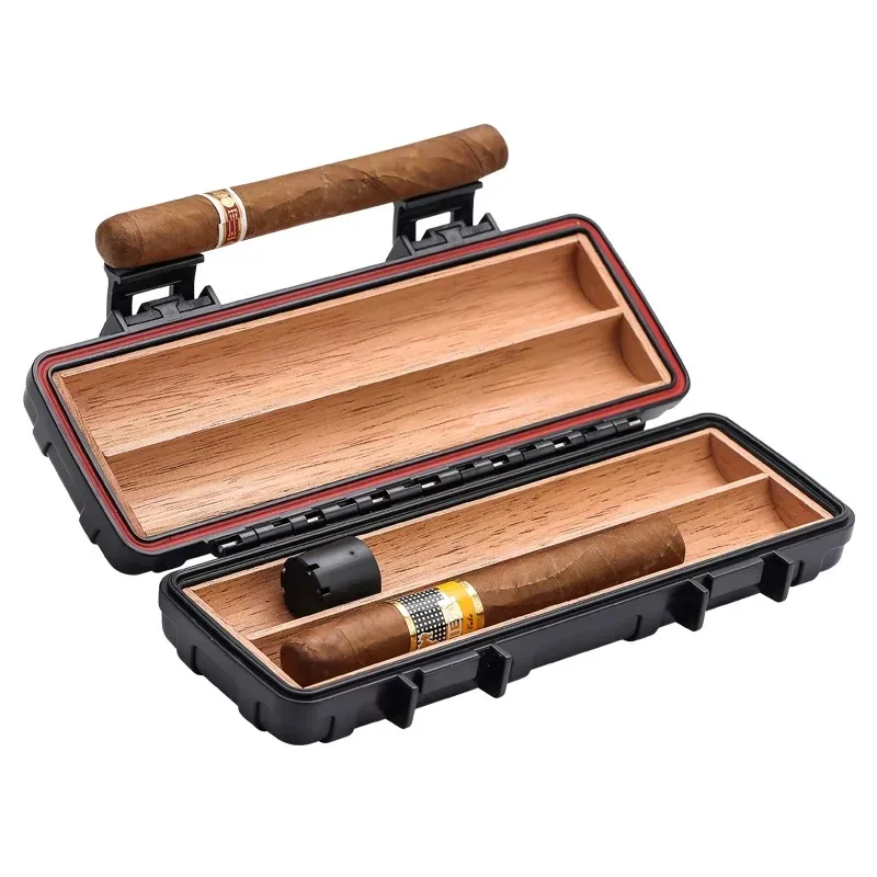 Fashionable Car Travel Cigar Box, 2-Piece Sealed Moisturizing Cigar Boxes.