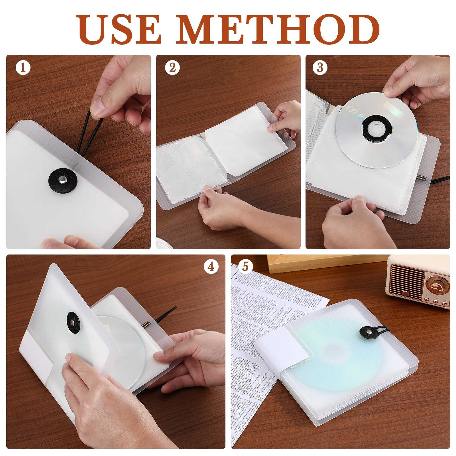 

AUTSUPPL Storage Case for Home DVD Organizer Holder Bag Media Storage Container