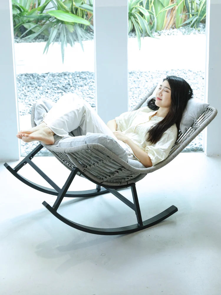 The product can be customized.Lazy person rocking chair, lounge chair, living room, light luxury, leisure rattan chair