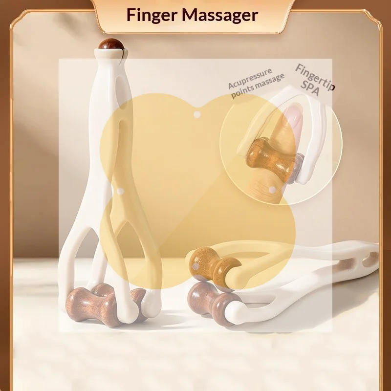 1Pcs Hardwood Massage Roller Tool For Hand Discomfort Stress Relief Tools Finger Massager For Carpal Tunnel Syndrome