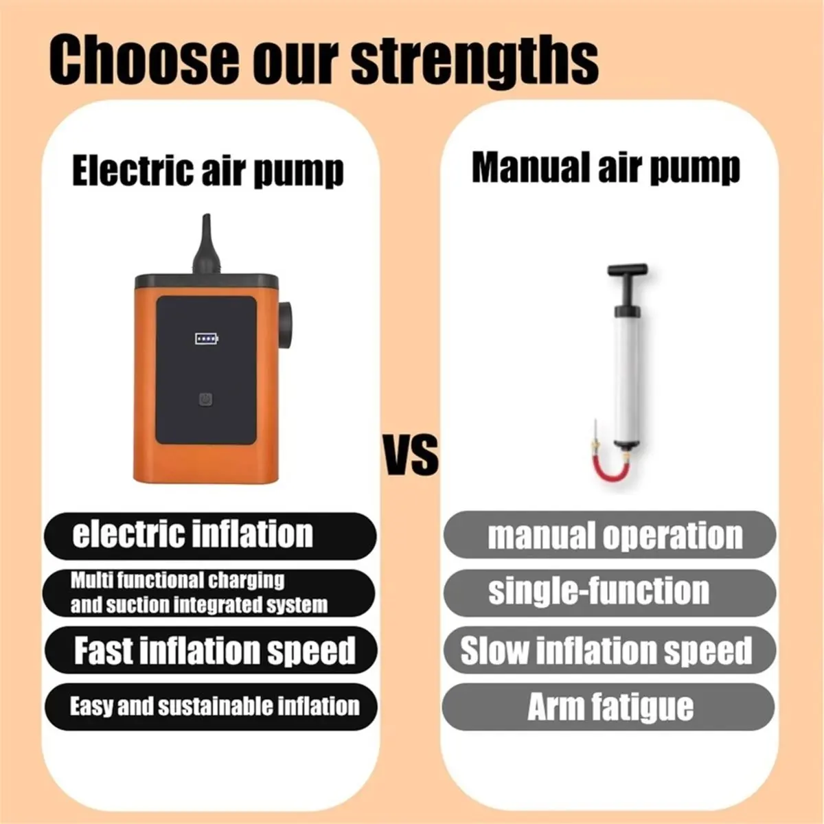 USB 100-240V Balloon Pump Electric Long Bar Balloon Inflating Machine Outdoor Portable Magic Balloon Pump Orange