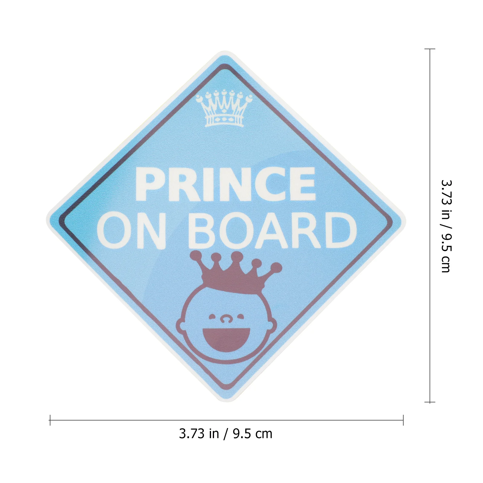 Kids Safety Warning Sticker Baby Car Stickers Emblems Prince on Board Sign Princess Blue