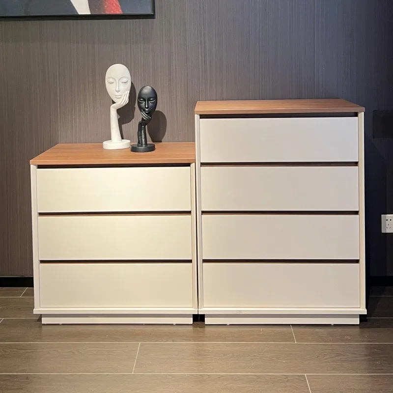 Installation-free hidden compartment locker three or four chest cabinet combination bedroom light luxury drawer cabinet solid wo