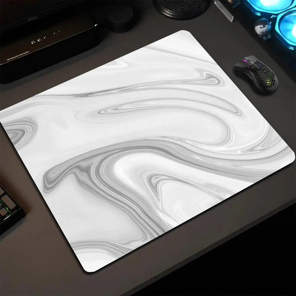 

Gray Fluid Texture Mouse Pad 40X45 Large Square Computer Office Game Table Mats Rubber Anti-slip Mousepads Small Decor Desk Pads