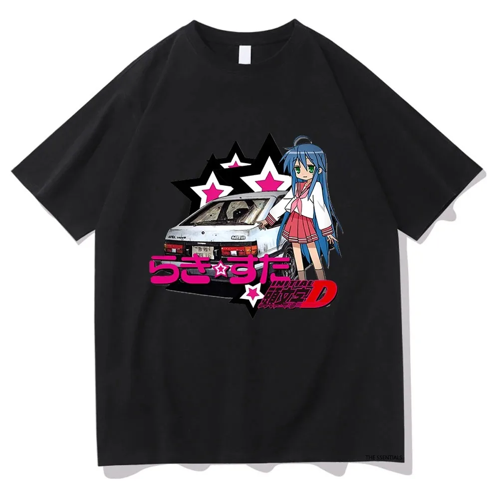 Anime Lucky Star Konata T Shirt Cartoon Men/women Aesthetic Vintage Car Tshirt Unisex Manga Print Oversize Tops Cotton Tee Shirt