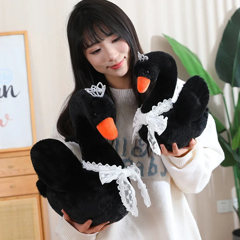 Korona Czarny Łabędź Lalka Zabawka Łabędź Nosić Korona Pluszowa Zabawka Wypchana Wróżka Czarny Łabędź Dziewczyna Lalka dla dziecka Prezent urodzinowy Ślub
