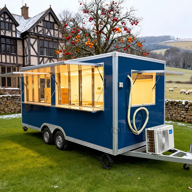 

Wholesale Custom Fully Equipped Food Trailer Hot Dog Fast Food Truck Outdoor Mobile Food Truck Trailer with Concession Window