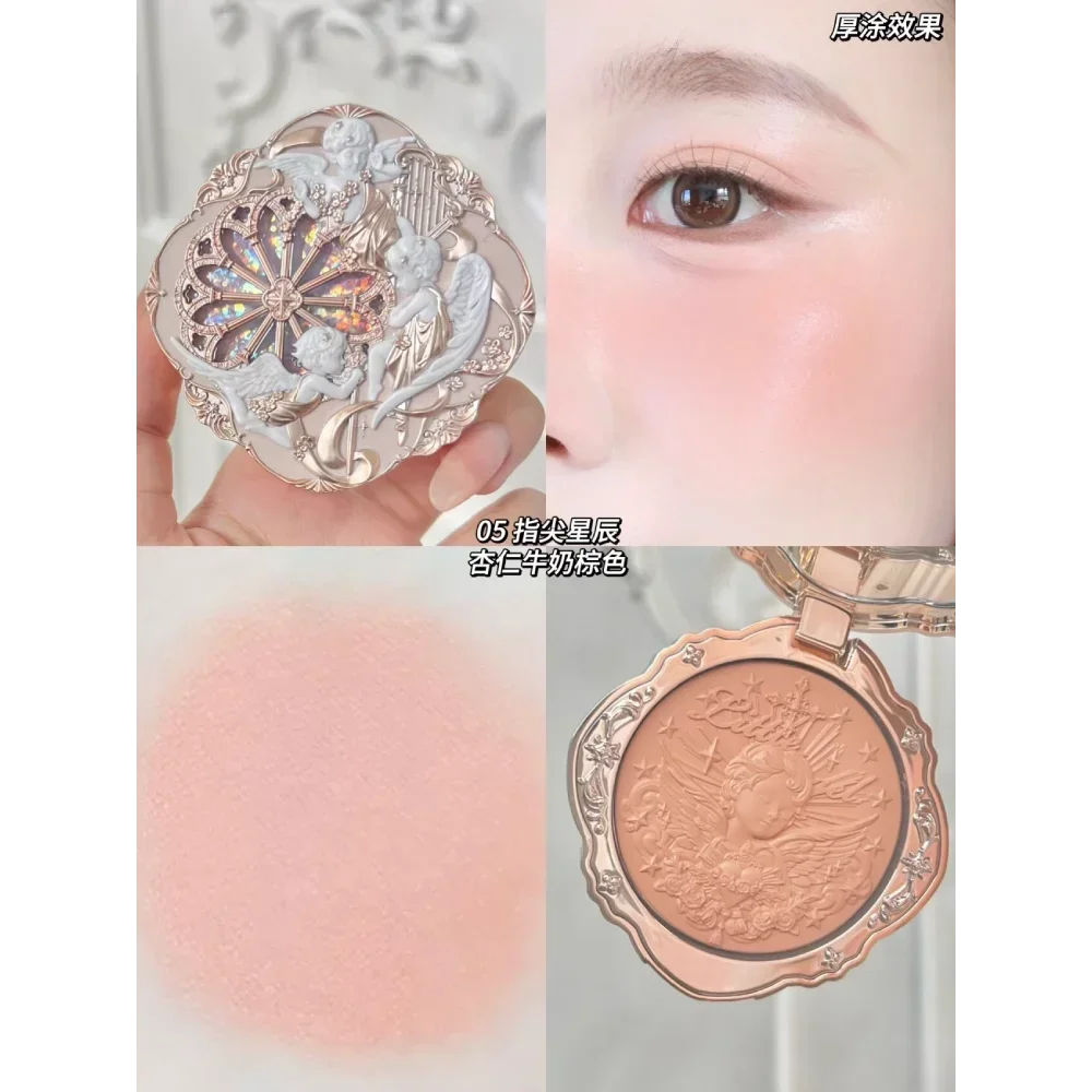 Flower Knows Little Angel Series Blush Cream 6g Naturalny Róż do Policzków z Wytłoczeniami Długotrwały Wodoodporny Róż Koreańskie Kosmetyki do Makijażu