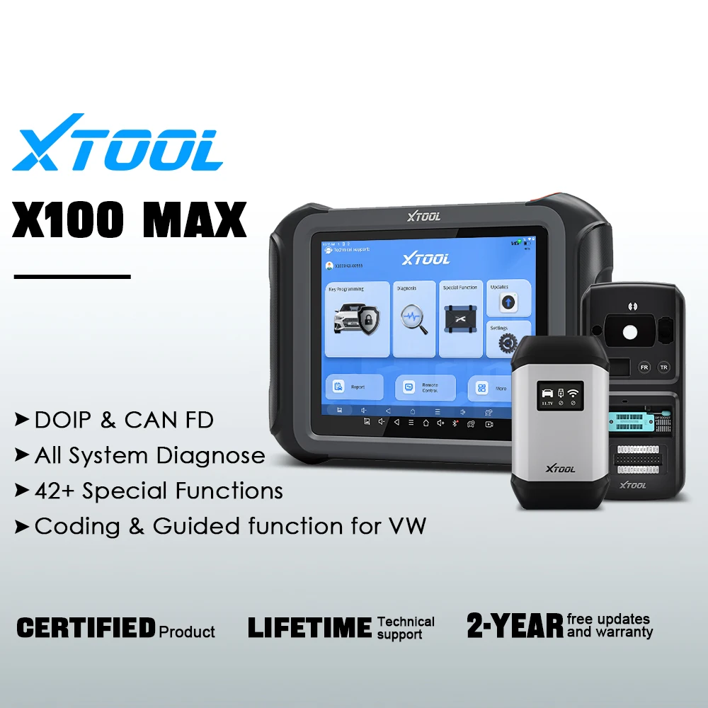 

XTOOL X100 MAX Key Programmer With KC501 For BENZ/BMW/VW All Key Lost Full System Diagnostic Tool Topology Mapping ECU Coding