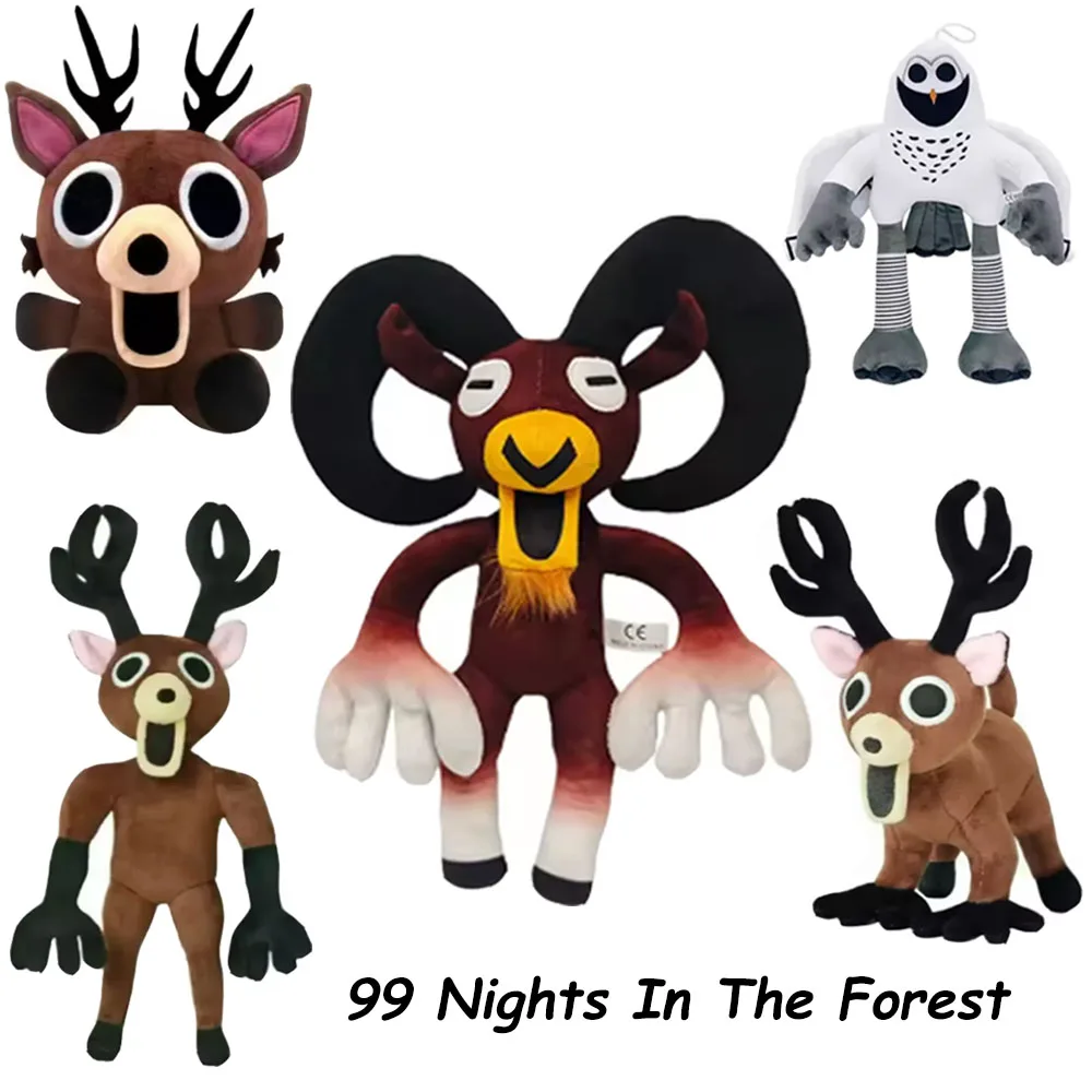 

2026 New 99 Nights In The Forest TreasuringU Plush Game Brown Stand Sit Elk Deer White Owl Stuffed Cute Doll Kid Birthday Gifts