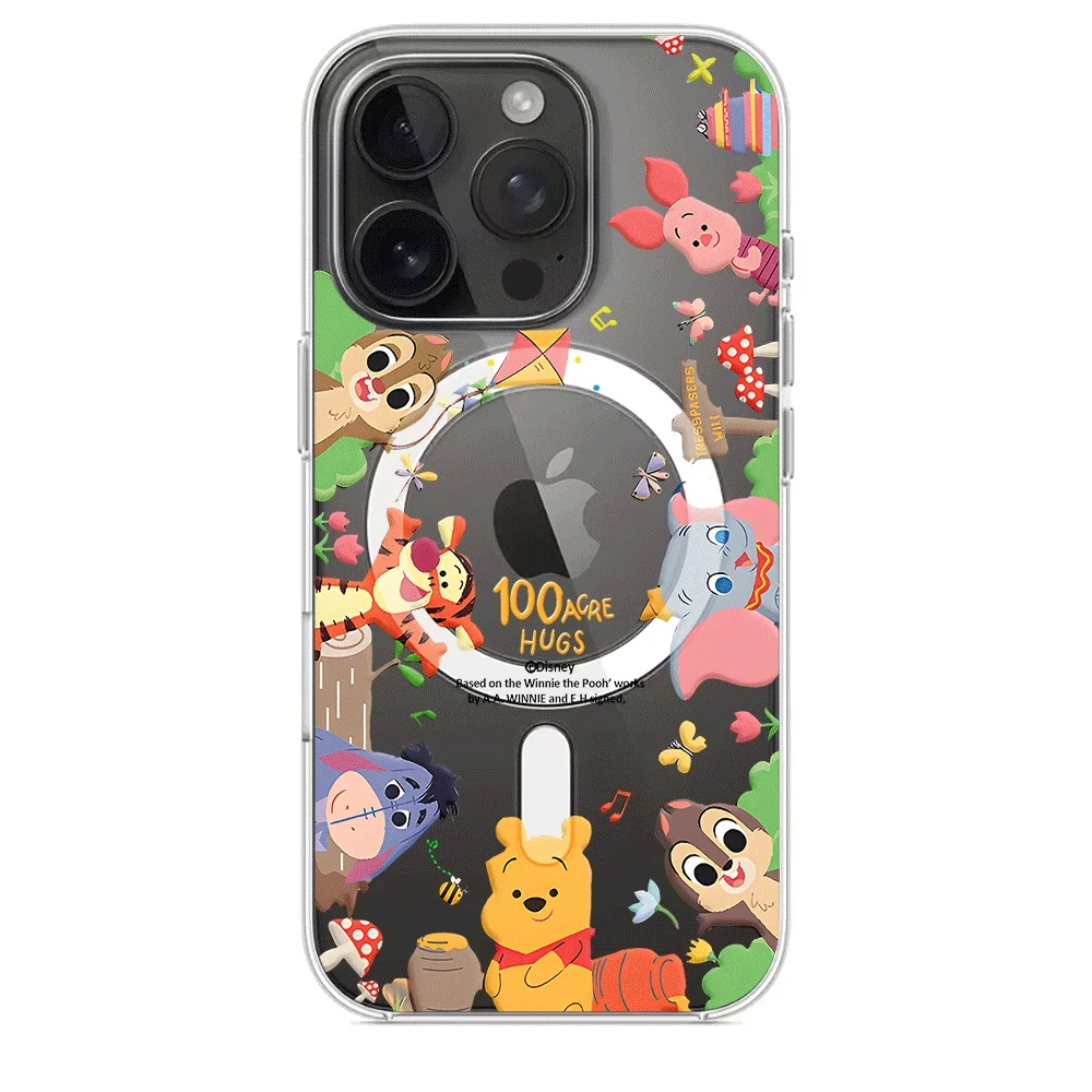 Disney Zootopia Winnie the Pooh Clear Phone Case For iPhone 17 16 15 14 Por Max 16 15 14  Plus 17Air Acrylic For Magesafe Cover