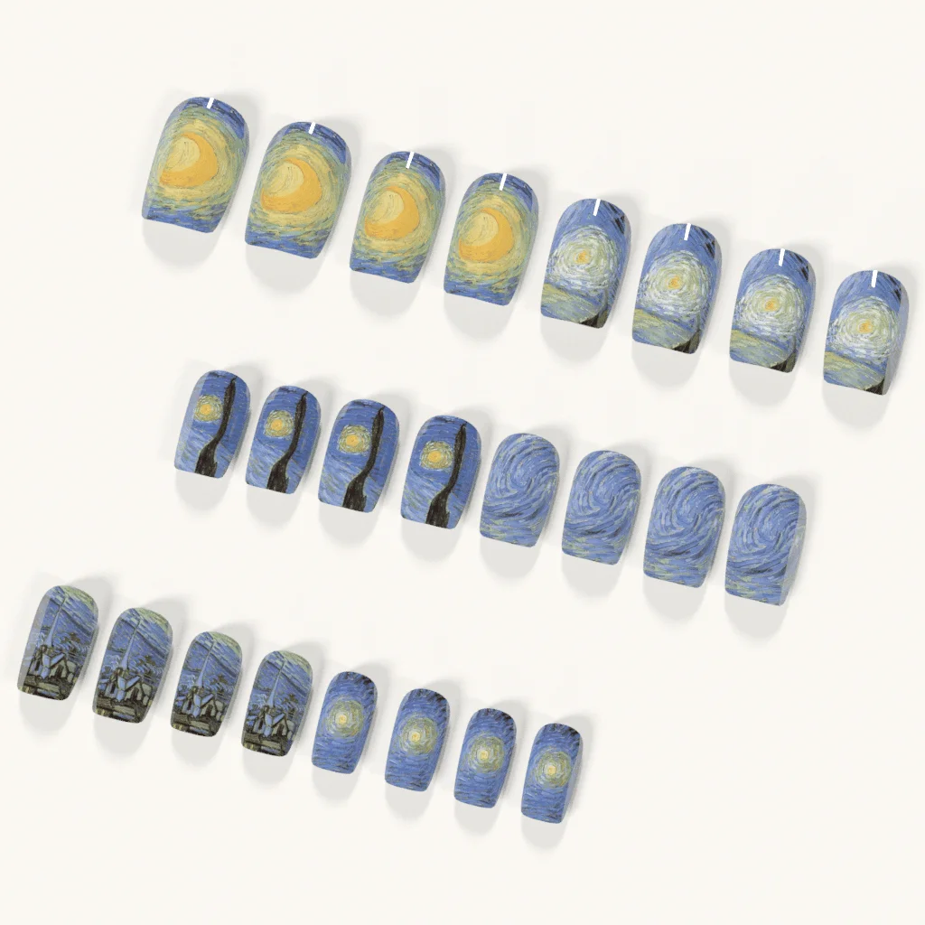 24 szt. Średnie Kwadratowe Szt – Nail Art Van Gogh recenzja i cena