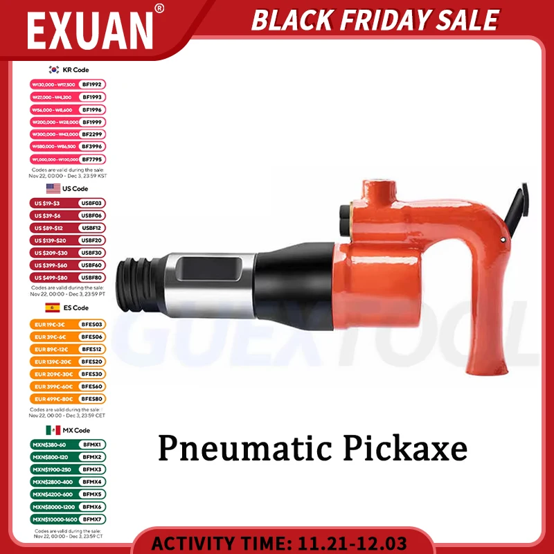 Pneumatic Pickaxe Handheld Air Shovel Alloy Impact Drill Strong Power Pneumatic Tools Drilling Machine Shock Absorbing Crusher