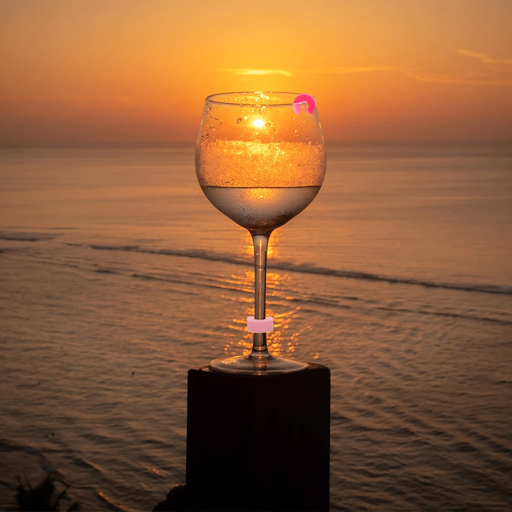 

Wine Cup Tags Flower Design Silicone Glass Markers Drink Identifiers for Party Bar Event Wine Glass Charm Picks