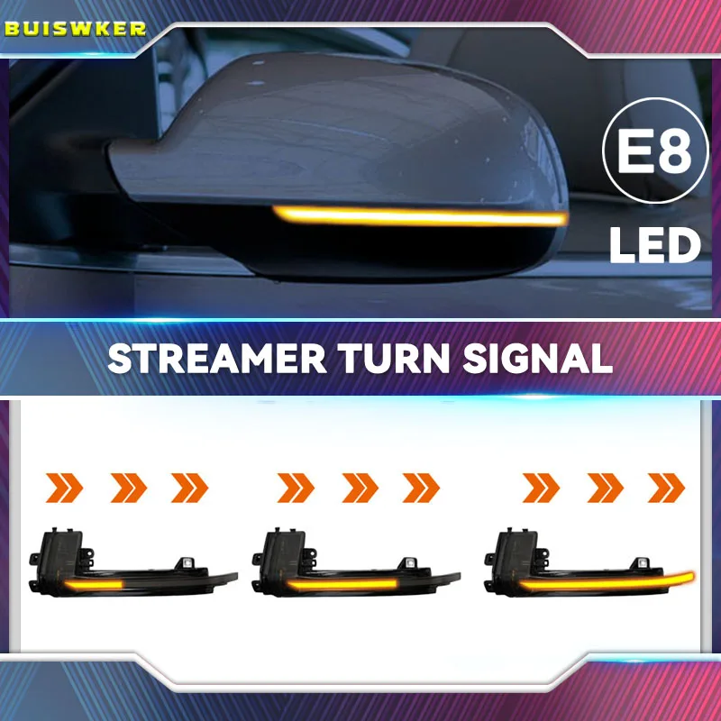 

Dynamic Turn Signal Light Flashing Water Side Mirror Indicator Blinker For Audi A3 8P A4 A5 B8 Q3 A6 S6 SQ3 A8 D3 8K