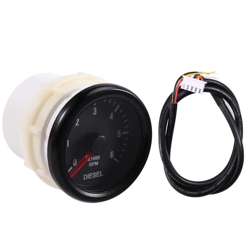 On-Dash 52Mm Diesel Engine Tachometer - Measures 0-6000 RPM For Accurate Engine Monitoring-X59A