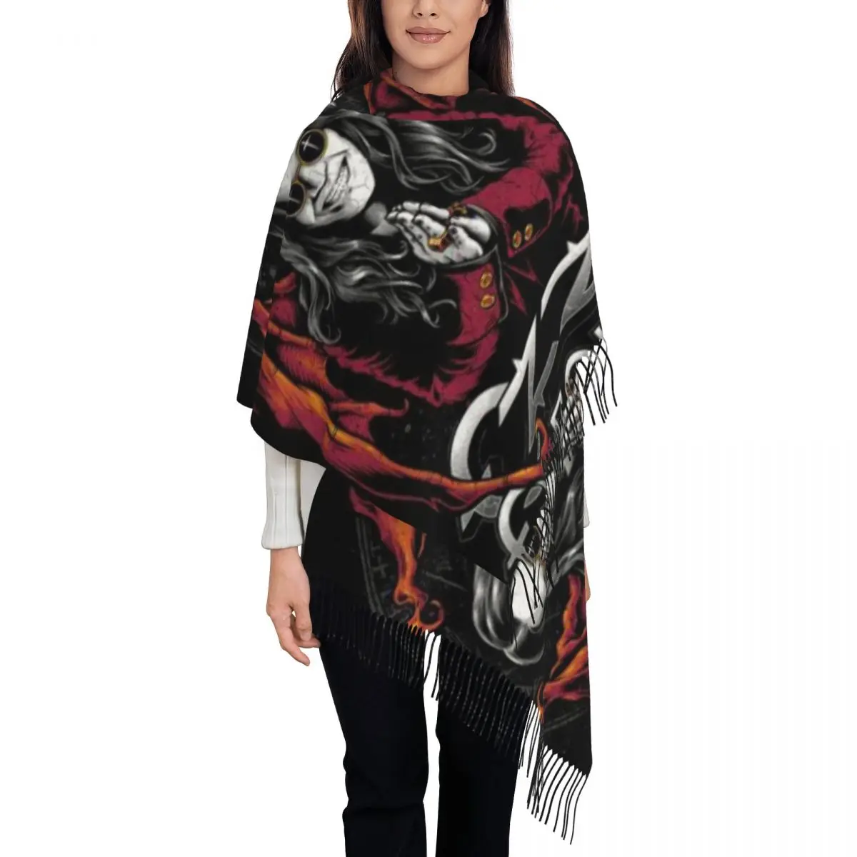 Custom Printed Ozzy Osbourne Scarf Women Men Winter Warm Scarves Prince Of Darkness Shawl Wrap