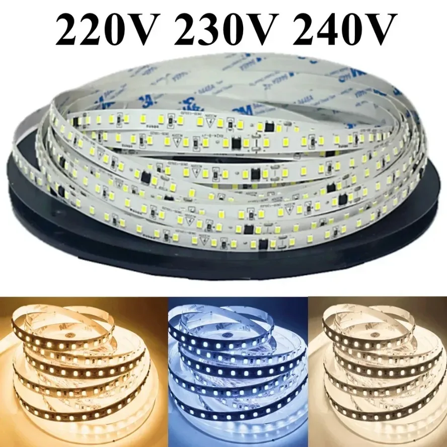 

120LEDs/m 2835 Home Strip AC220V High Brightness Ice Blue Green Yellow Pink Flexible And Cuttable Soft Lamp Bar LED Strip