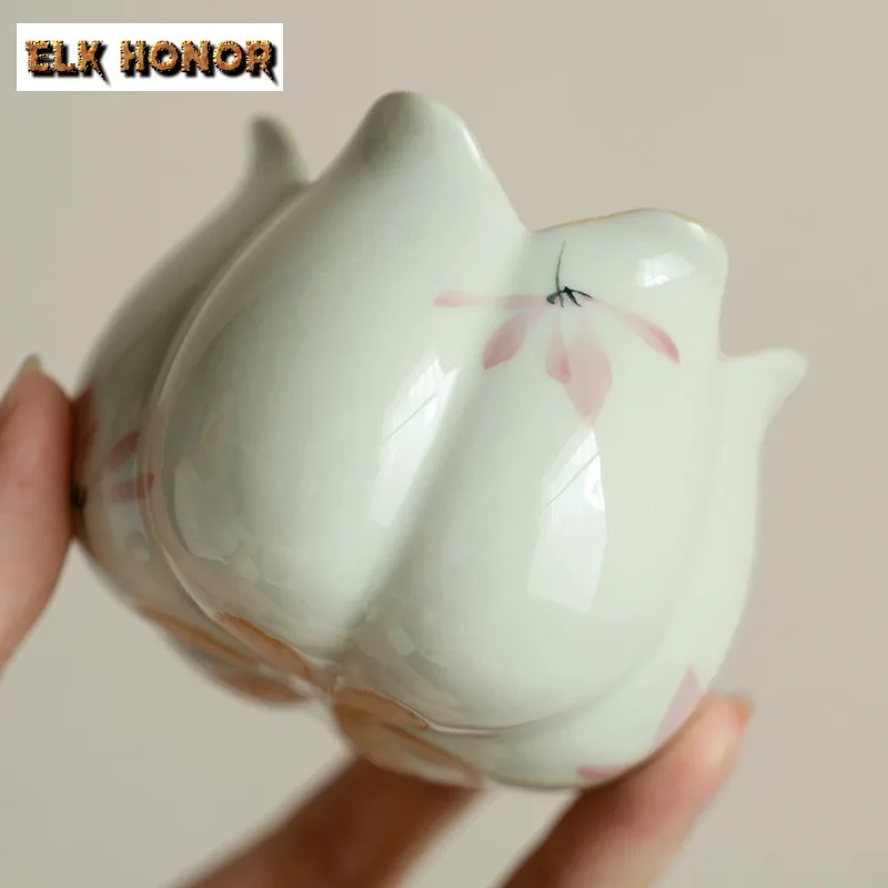 مرسومة باليد الوردي السحلية خط صغير حامل البخور البخور الدخان شلال البخور المعلقات عزز مبخرة حفل الشاي حلية