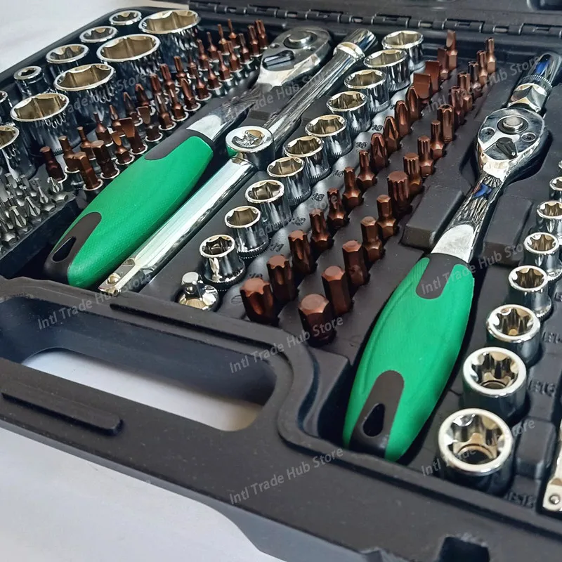72-Tooth 216-Piece Auto Repair Ratchet & Socket Wrench Set with Toolbox