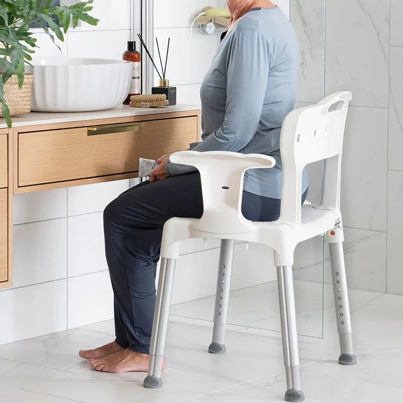 Teleskopischer Badezimmerstuhl für ältere Menschen, Zubehör für die Dusche, platzsparender Hocker, Designer-Schlafzimmerhocker, trendige Möbel