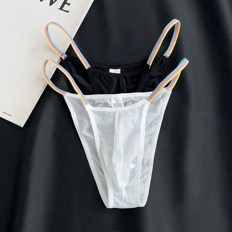 

Mens Sexy Ice Silk Lightweight Briefs Underwear Elastic Breathable Underpants U Bulge Pouch Erotic Undies Quick Drying Panties