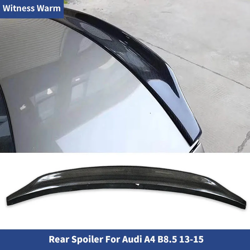 for Audi B8.5 Spoiler 2013-2015 Carbon Fiber A4 Rear Wings Trunk Lip Spoiler Car Body Kit