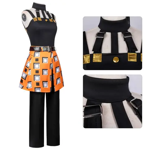JOJO Narancia Ghirga Cosplay Costume Wig Anime Ghirga Narancia Fancy Outfit Full Set Halloween Carnival Party Women Cos Uniform