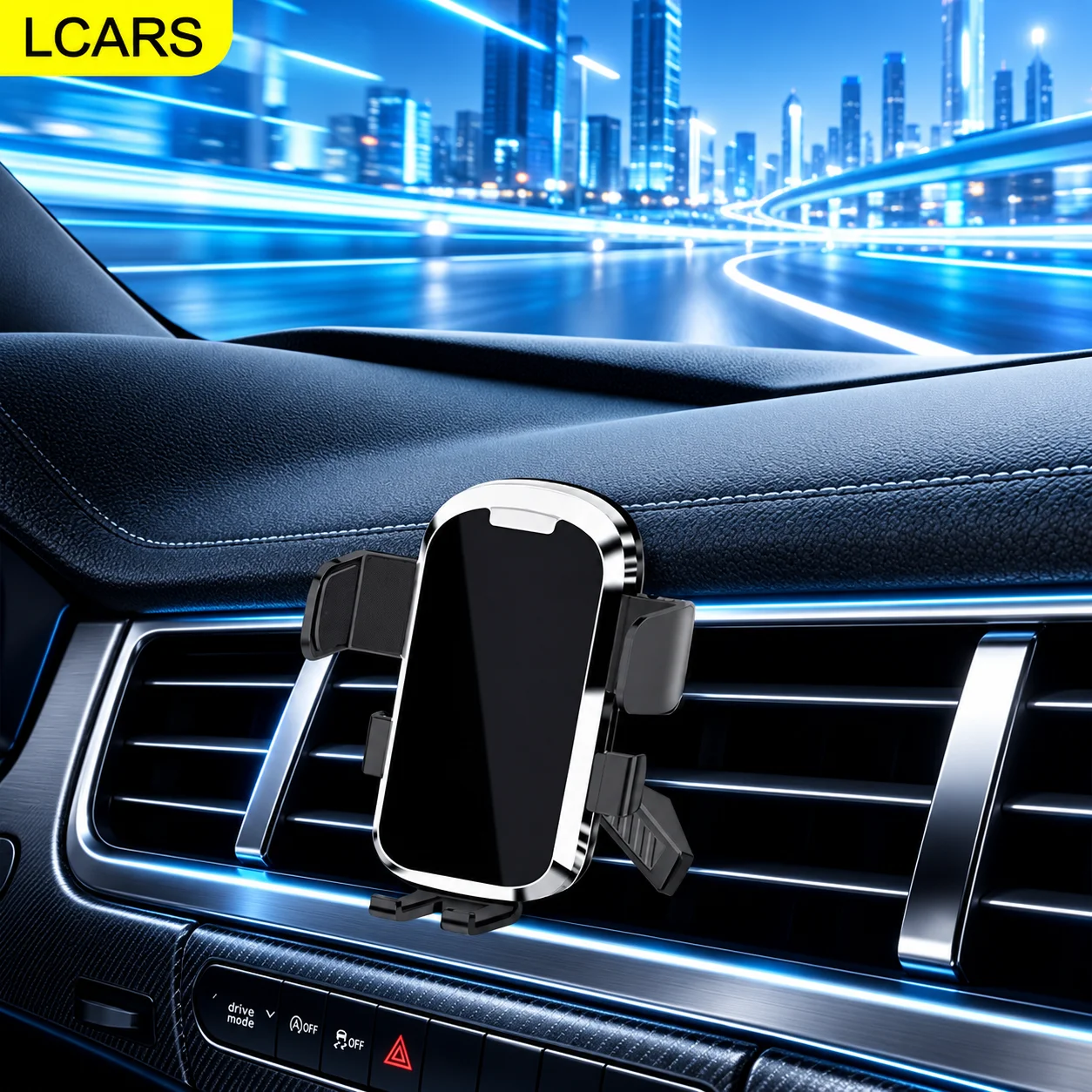 Lcars Car Phone Holder, Clamping Anti-Shake Triangular Support, Horizontal and Vertical Screen Rotation, Car Navigation Phone Mounting Bracket