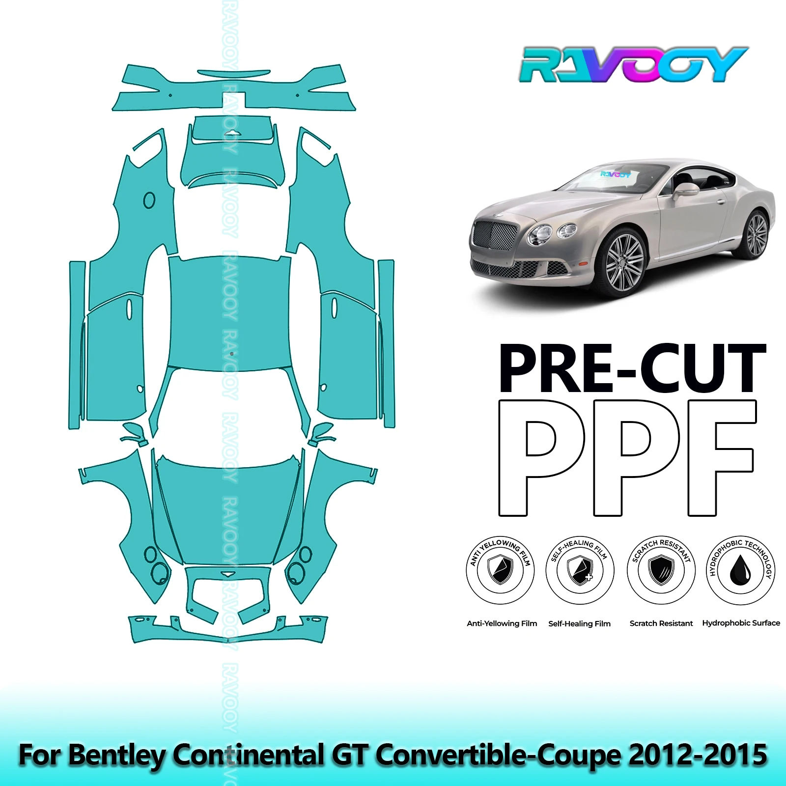 

Full Vehicle Clear Bra Precut PPF Paint Protection Film For Bentley Continental GT Convertible-Coupe 2012-2015