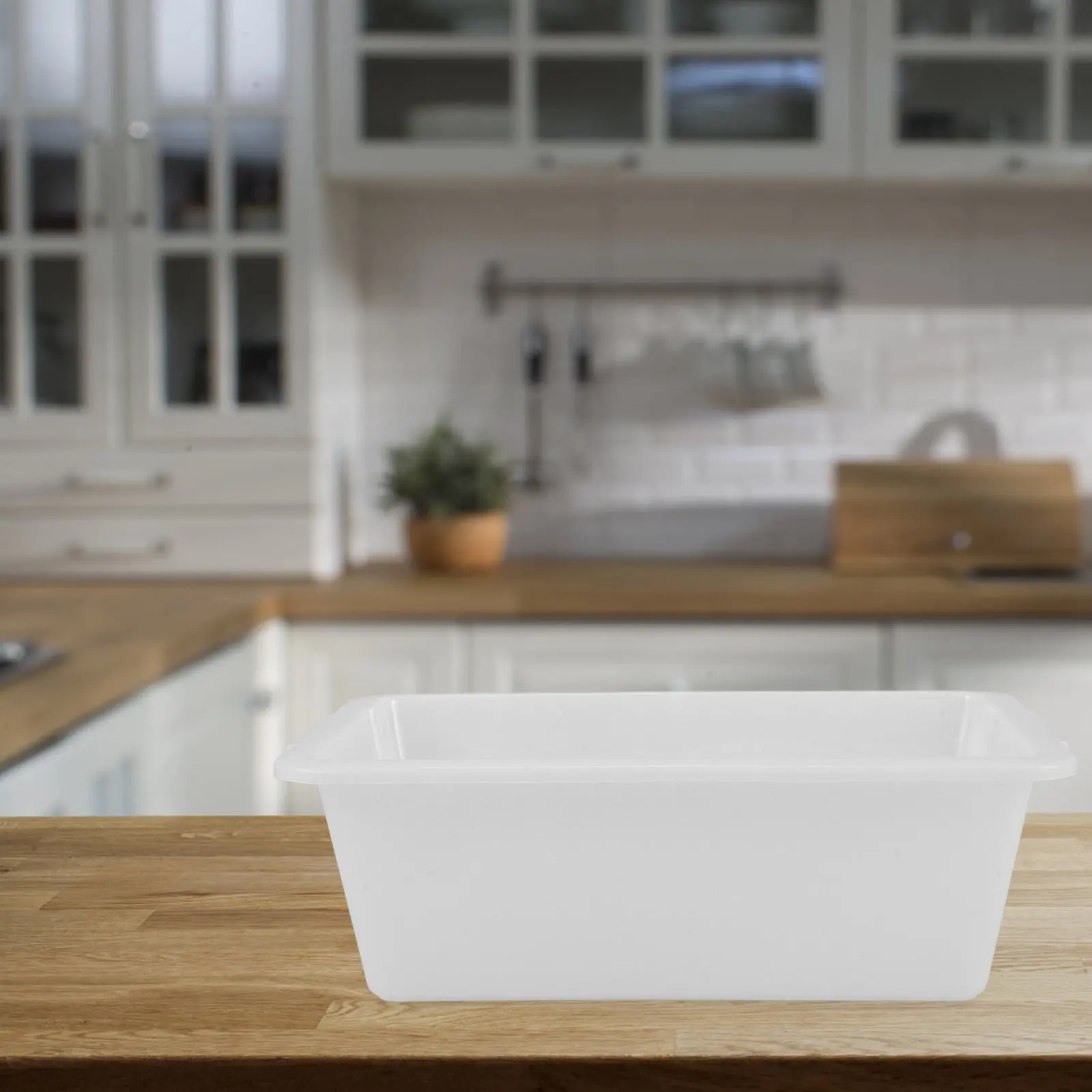 3Pcs Storage Box Multipurpose Bus Tub Rectangular Plastic Dish Pan Utility Tote Washing Basin for Restaurant Commercial Use