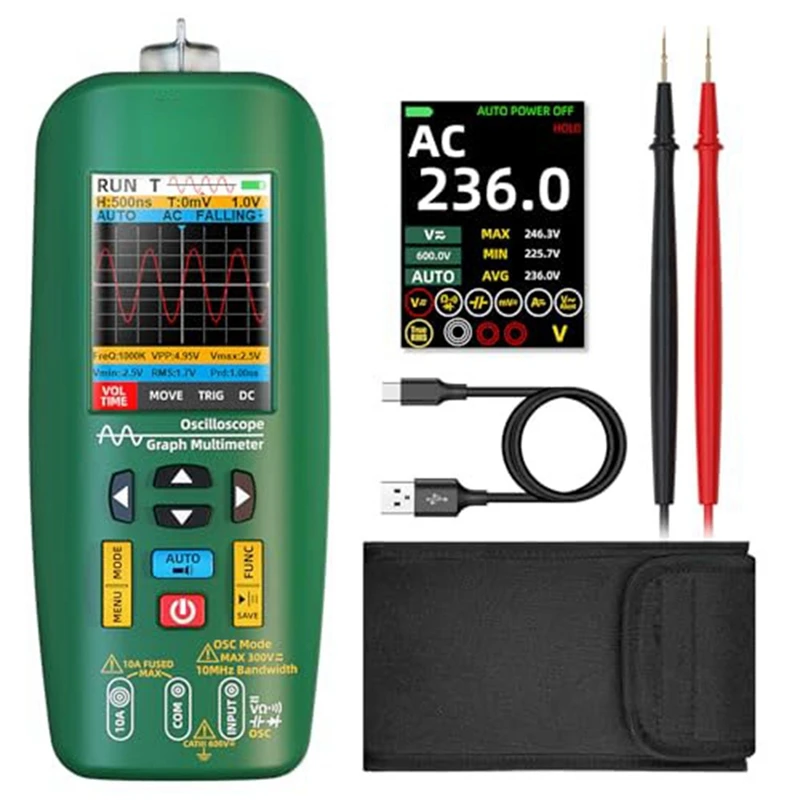 GTBL Handheld Digital Oscilloscope Multimeter Tester Rechargeable Waveform Generator Graph,For Car Audioamplifier