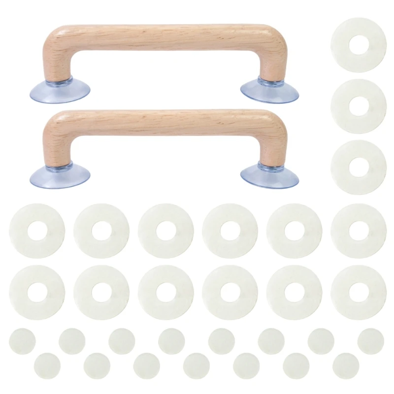 Ergonomischer Quilt-Lineal, Holzgriff mit Saugnäpfen, Nählineal-Werkzeug 3XUF – Detail 1