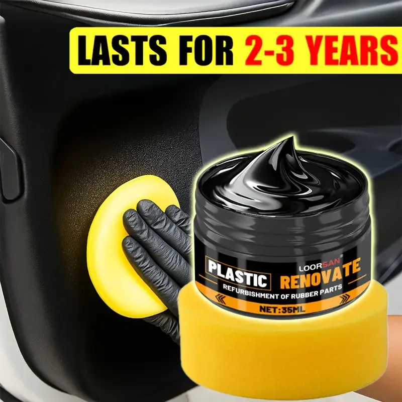 Automotive Plastic Repair Wax for Bumper and Interior Scratch Repair, Enhancing Plastic Texture and Preventing Aging