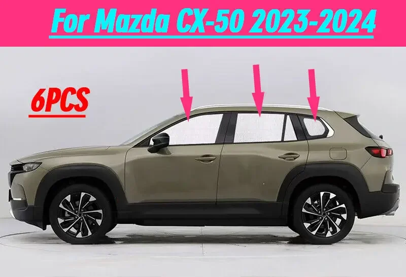 Side Windshield Window UV Block Sunshade Privacy 6pcs For Mazda CX-50 2023-2024