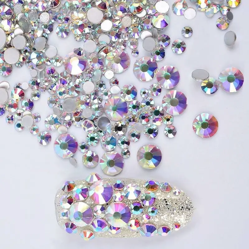 

1440pcs Nail Rhinestones 1.5Mm Crystal Ab Round Flat Back 3D Decorations For Uv Gel Acrylic Nails Art Accessories Home Phone